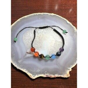 Chakra Beaded bracelet with adjustable slide